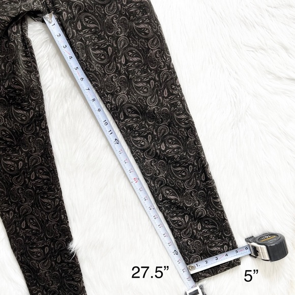 NWT AG Adriano Goldschmied Velvet Paisley High Rise Slim Straight Pants 26 - Picture 13 of 13